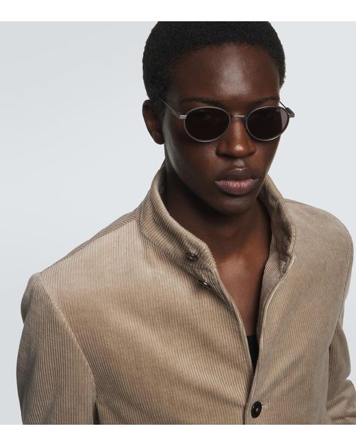 Zegna Purple Round Sunglasses for men