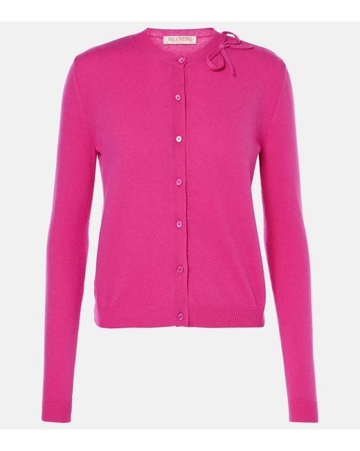 Valentino Pink Wool Cardigan