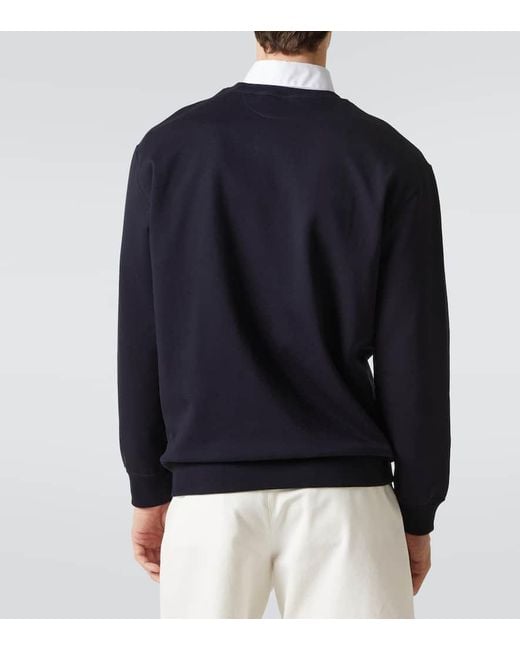 Sudadera En Mezcla De Algodon Brunello Cucinelli de hombre de color Blue