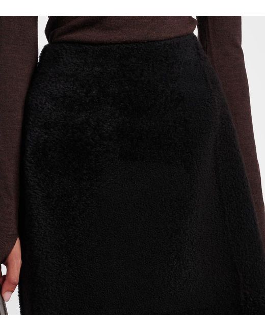 Falda Larga De Borrego Yves Salomon de color Black