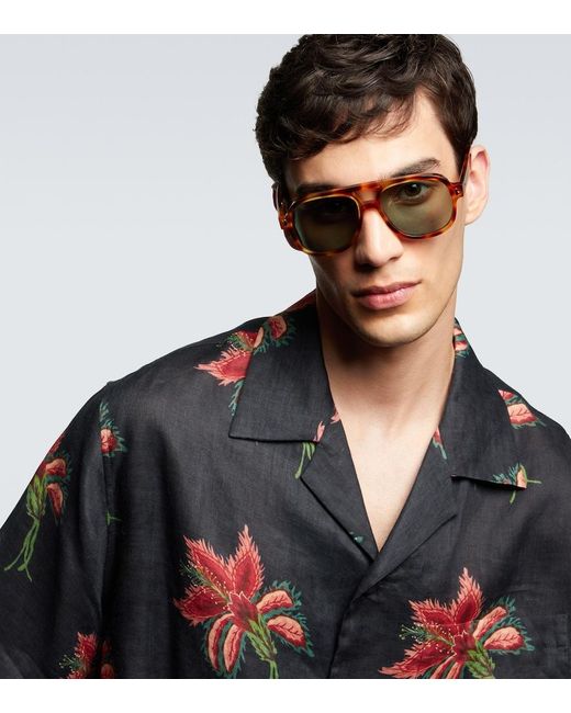Sestini Eyewear Blue Aviator Sunglasses for men
