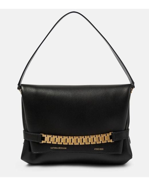 Bolso al hombro de piel con cadena Victoria Beckham de color Black