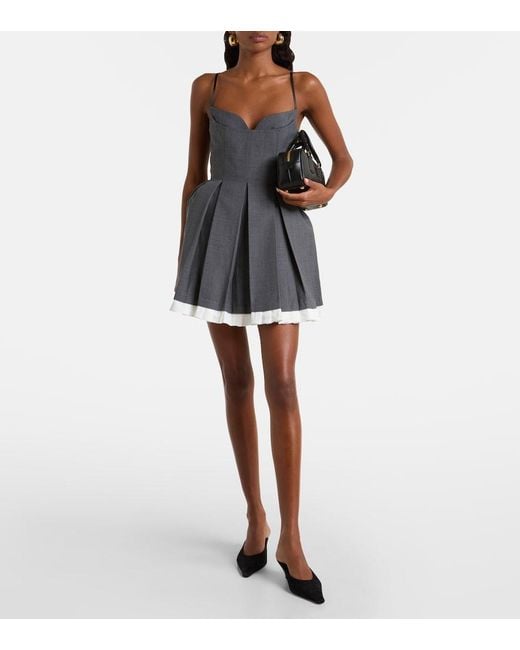 ShuShu/Tong Gray Pleated Minidress