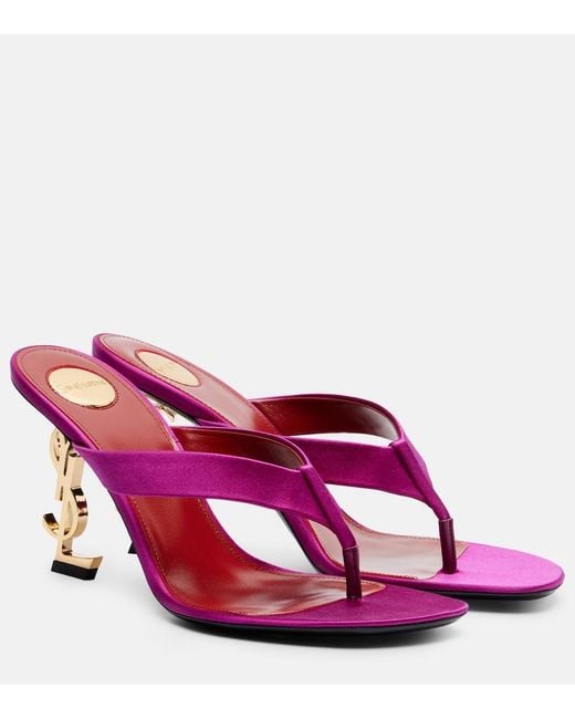Saint Laurent Pink Satin Crepe Opyum Sandals 85