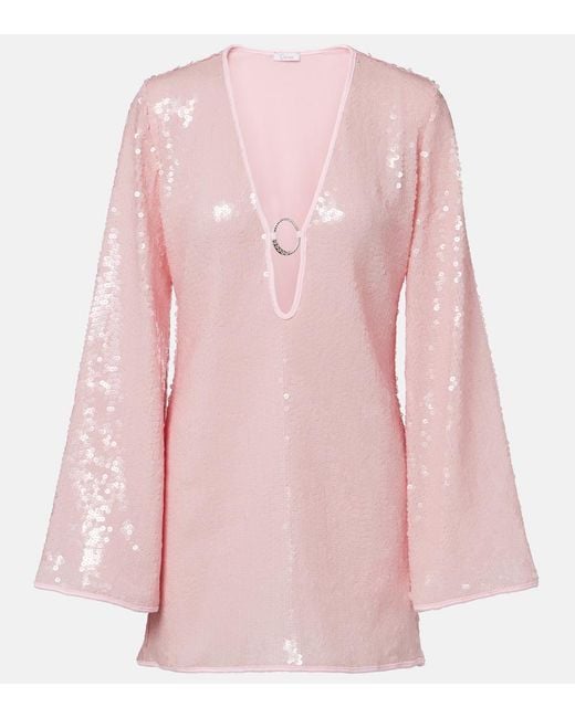 Robe A Sequins Oseree en coloris Pink