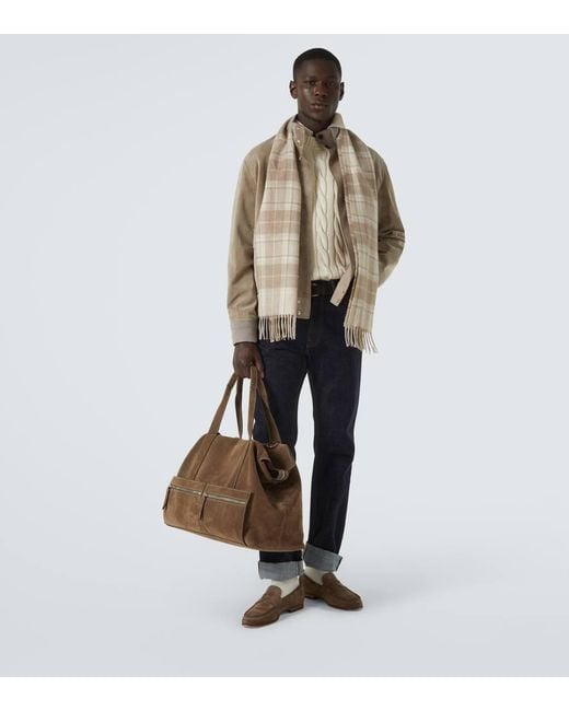 Dunhill Loafers Heddon Flex Aus Veloursleder in Brown für Herren