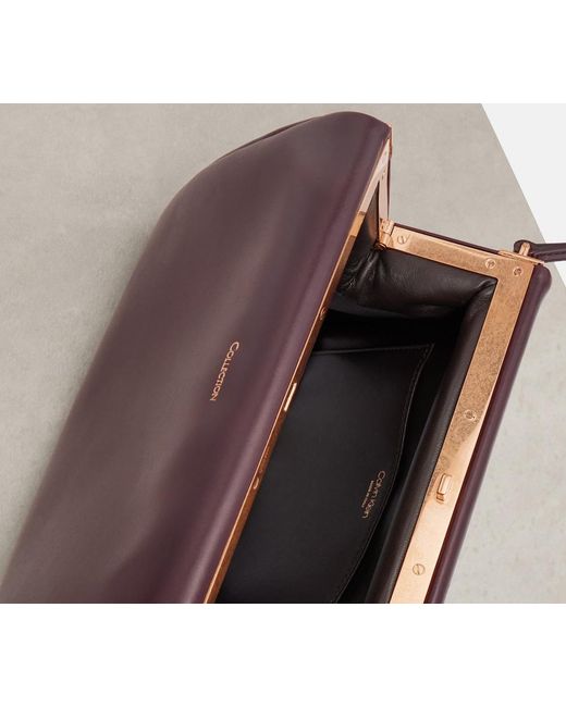 Calvin Klein Purple Tina Medium Leather Shoulder Bag