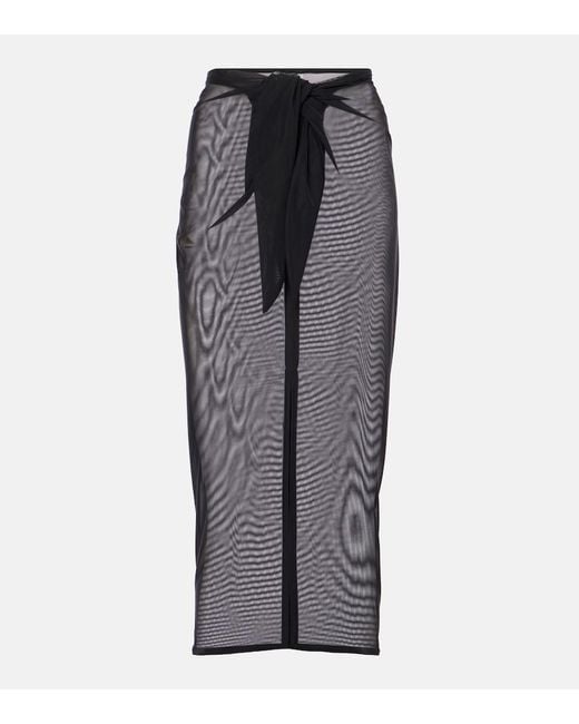 Karla Colletto Gray Mesh Beach Cover-Up