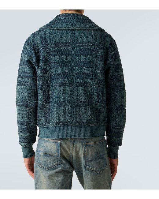 RRL Cardigan Aus Baumwoll-Jacquard in Blue für Herren
