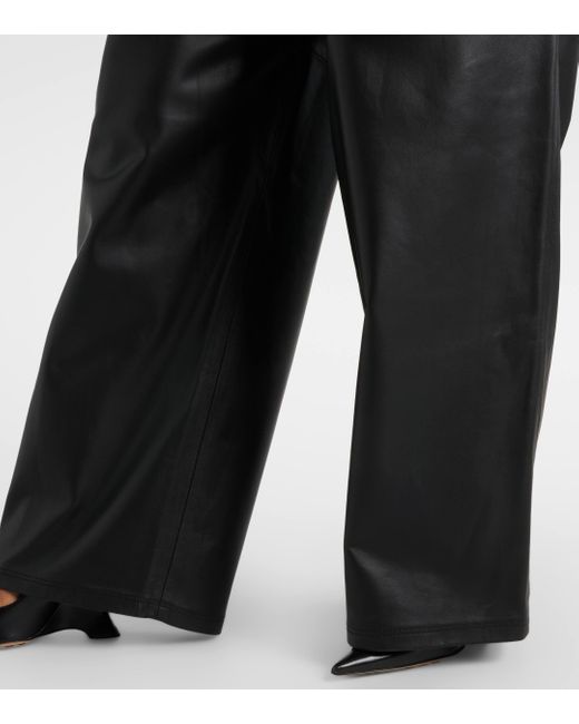 Wardrobe NYC Black Leather Wide-leg Pants