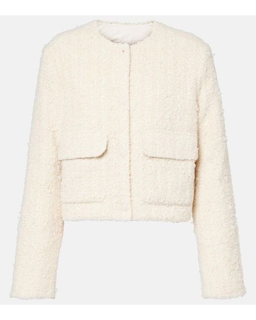 Moncler Natural Dauphin Tweed Down Jacket