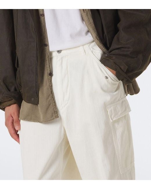 A.PRESSE White Cotton Cargo Pants for men