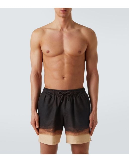 Dries Van Noten Black Ombre Swim Trunks for men