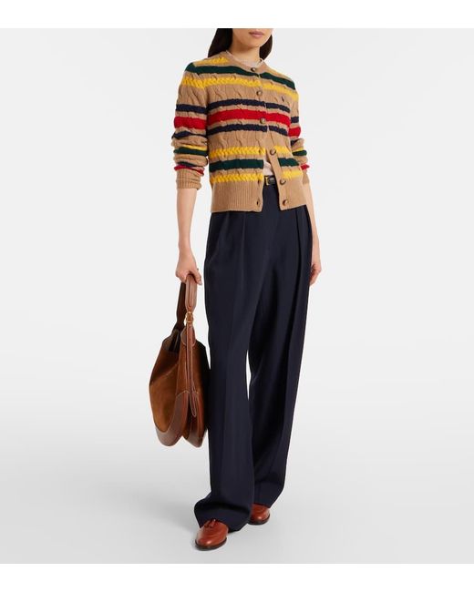 Cardigan Trenzado De Lana Y Cachemir A Rayas Polo Ralph Lauren de color Multicolor