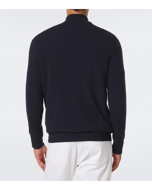 arch4 Blue Mr Fenchurch Cashmere Half-Zip Sweater for men