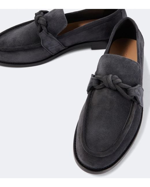 Bottega Veneta Black Astaire Knot Suede Loafers for men