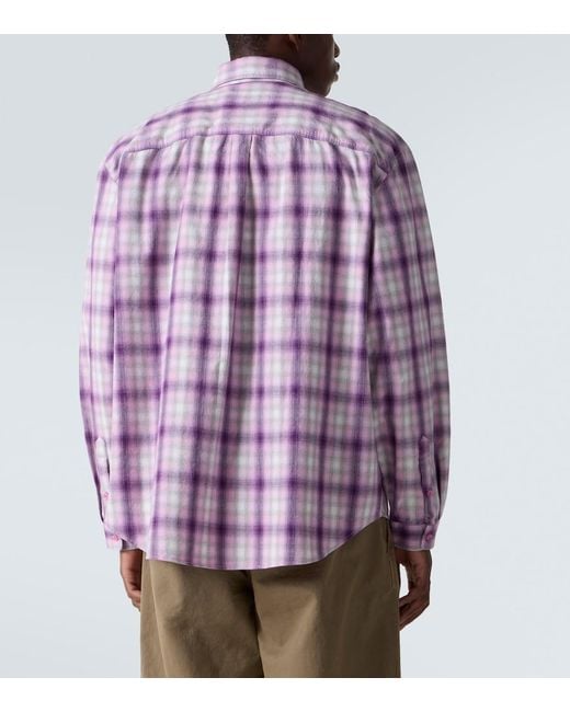 ERL Purple Checked Cotton Shirt for men