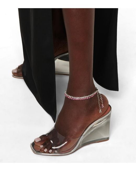 AMINA MUADDI Red Tennis Crystal-Embellished Anklet