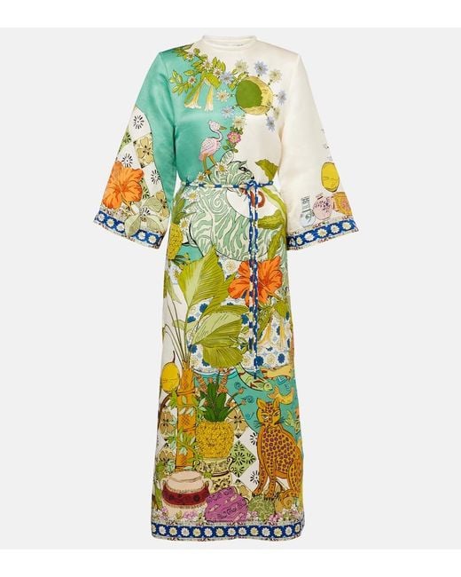 ALÉMAIS Multicolor Hazel Printed Cotton And Silk Maxi Dress