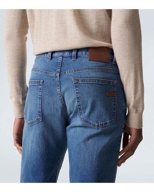 Zegna Blue Slim Jeans for men