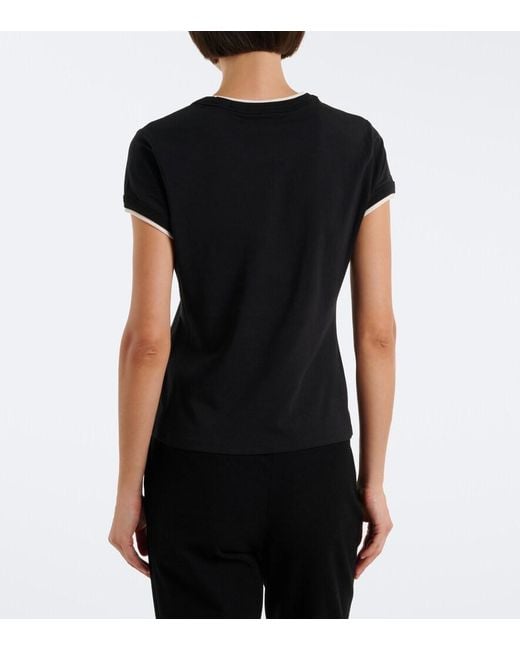 Veronica Beard Black Devin Cotton-Blend T-Shirt