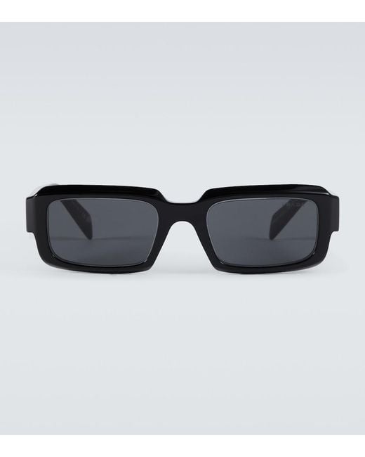 Prada Black Symbole Rectangular Sunglasses for men