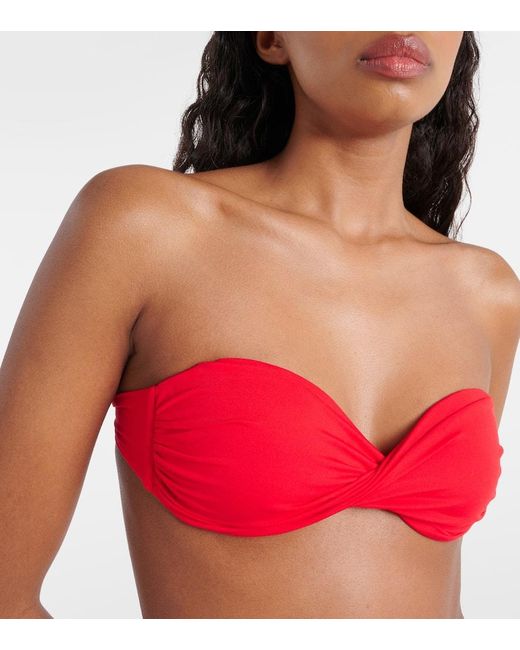 Melissa Odabash Red Martinique Bandeau Bikini Top