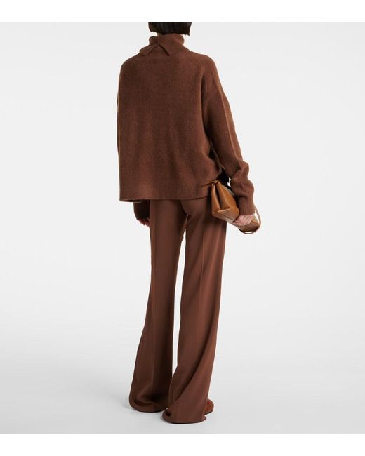 Joseph Brown Cashmere-Blend Turtleneck Sweater
