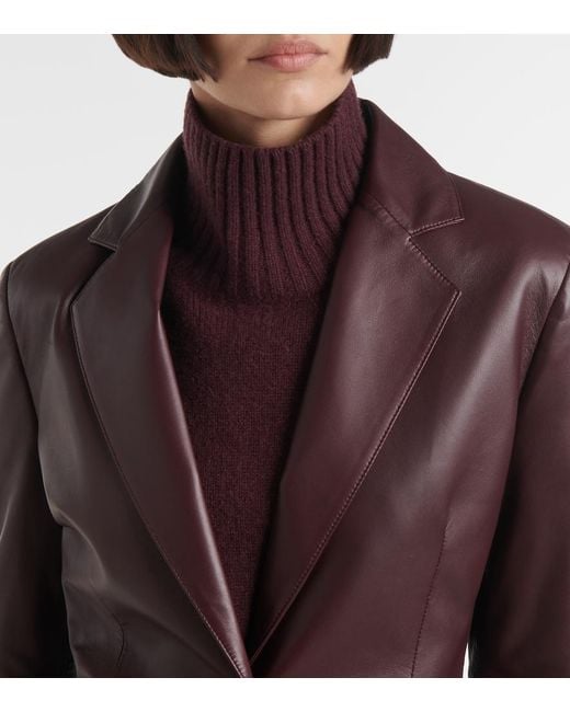 Joseph Brown Leather Blazer