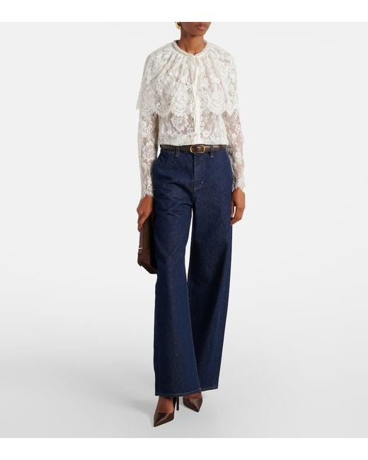 Self-Portrait White Cardigan Aus Spitze