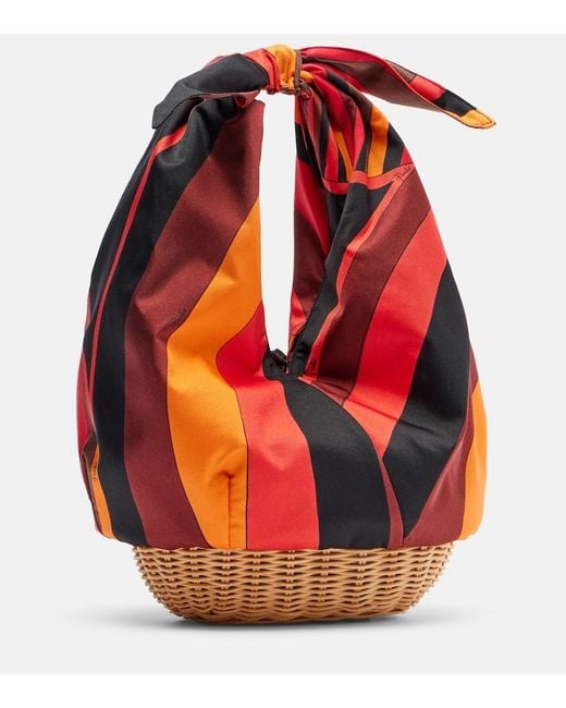 Emilio Pucci Red Picnic Iride Silk Top-Handle Bag