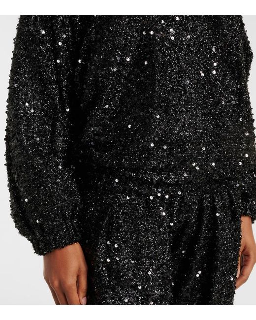 Isabel Marant Black Dabia Sequined Top