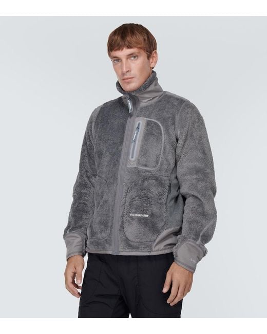 And Wander Gray High Loft Fleece Jacket for men
