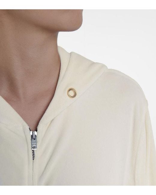 Les Tien White Sudadera De Terciopelo Con Capucha