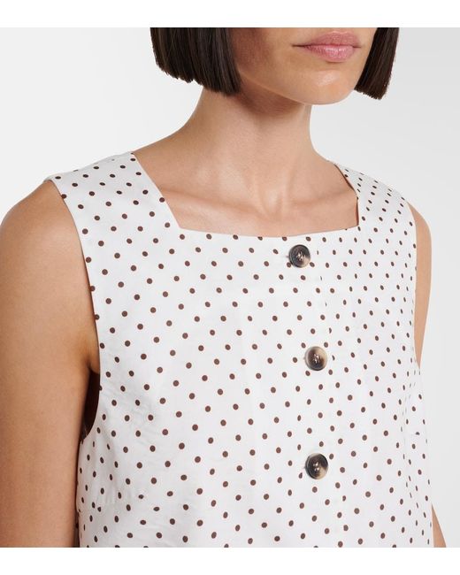 Posse White Rio Polka-Dot Crop Top