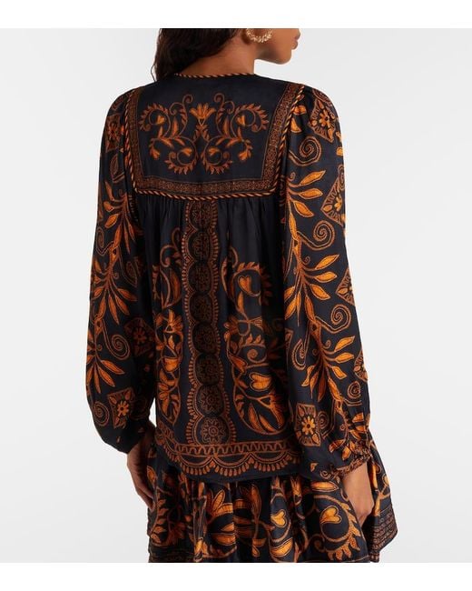 Farm Rio Brown Cornely Ainika Blouse