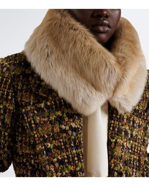 Saint Laurent Natural Shearling Scarf