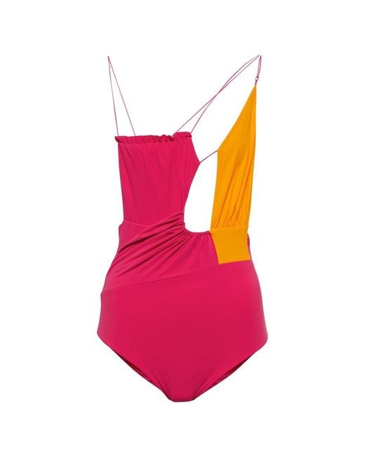 Nensi Dojaka Multicolor Asymmetric Swimsuit