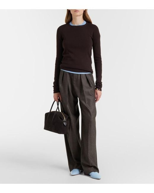 Extreme Cashmere Brown N°392 Eel Cotton And Cashmere Top
