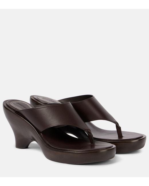 Zimmermann Brown Wild 95 Leather Wedge Mules