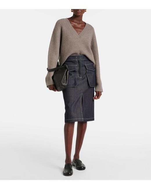 Co. Black Denim Pencil Skirt