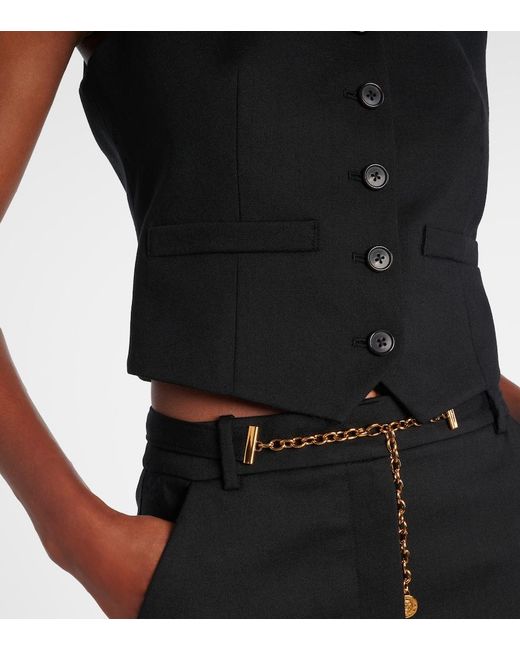 Veronica Beard Black Morris Wool Vest