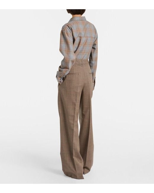 Rohe Brown Checked Virgin Wool Straight Pants