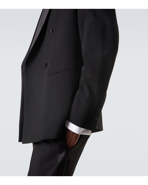 Giorgio Armani Black Virgin Wool Tuxedo Blazer for men