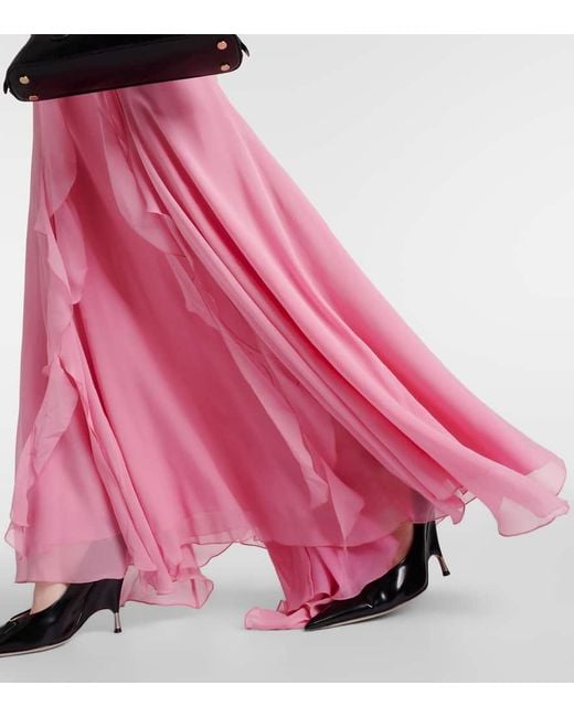 Blumarine Pink Robe aus Seiden-Georgette