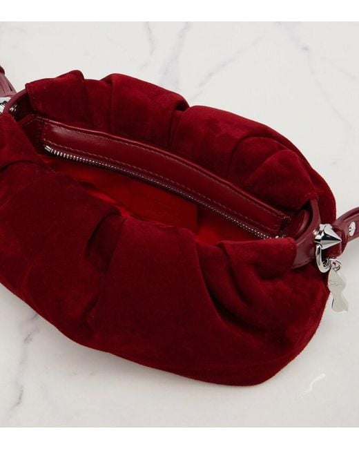 Christian Louboutin Red Eva Mini Suede Crossbody Bag