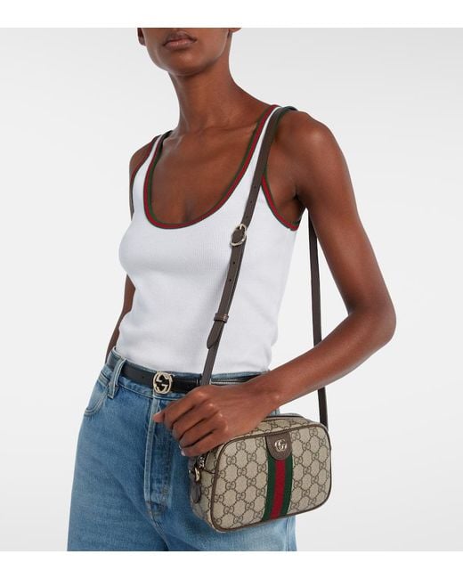 Gucci Green Schultertasche Ophidia Small Mit Leder