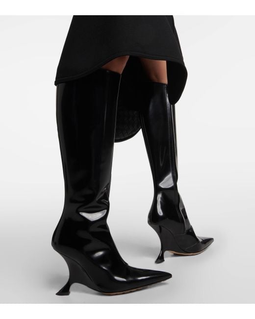 Bottega Veneta Black Rocket Leather Knee-high Boots