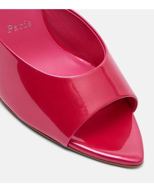 Christian Louboutin Pink Miss Z 100 Patent Leather Mules