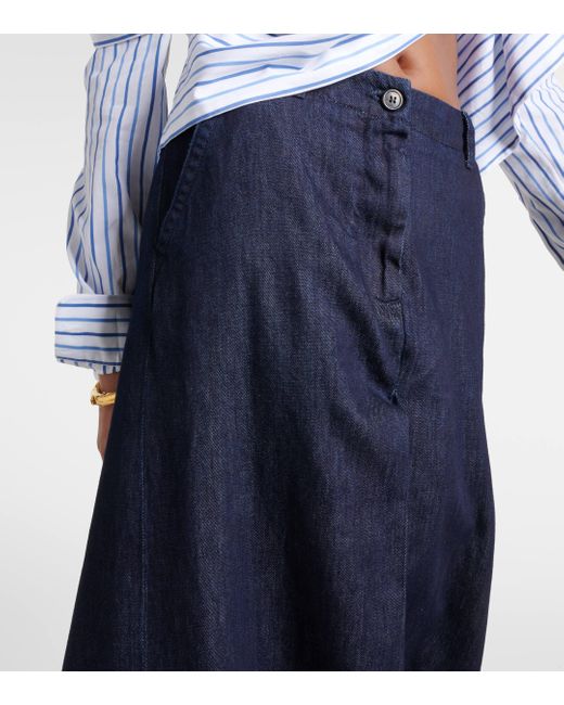 Dries Van Noten Blue Denim Maxi Skirt